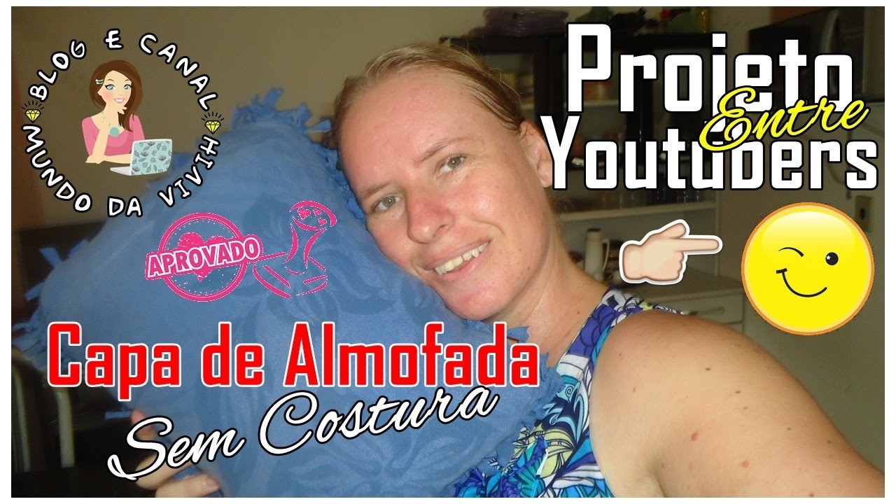 Projeto Entre Youtubers - DIY SEM COSTURA | Capa de Almofada (Usando Camiseta Velha)