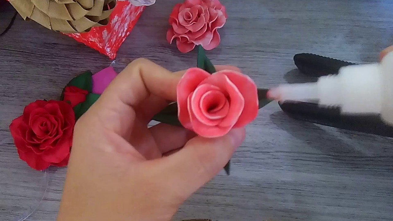 (DIY)Porta pano de prato de rosas em Eva. (lembrancinha dia das mães)