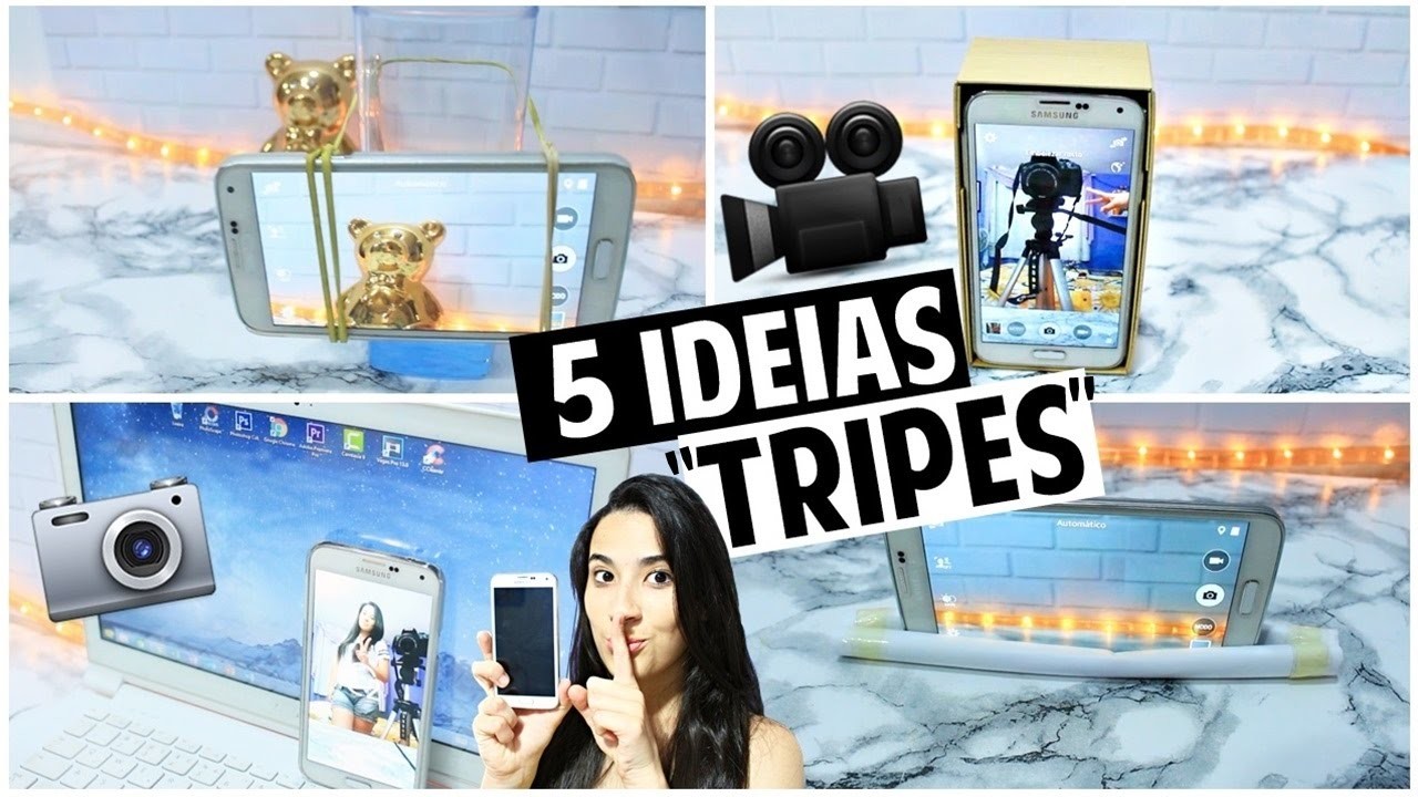 DIY: 5 IDEIAS INCRÍVEIS DE "TRIPÉ" PARA CELULAR SEM GASTAR NADA !!