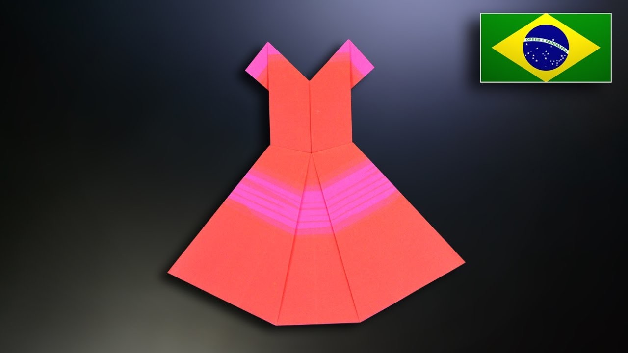 Origami: Vestido - Instruções em Português BR