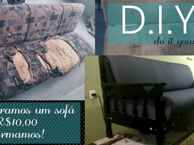 DIY: Como reformamos o nosso sofá de R$ 10 reais! | Desde Dois Mil e 5