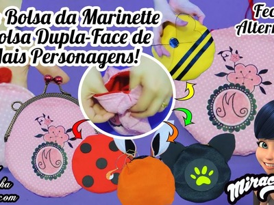 DIY Miraculous Como Fazer Bolsa da Marinette que vira Ladybug + Cat Noir + Volpina + Bee + Lady Wifi