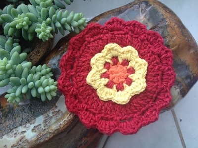 Flor #2 crochê. Flower #2 crochet - Professora Maria Rita