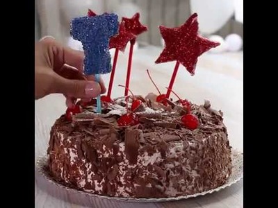 Enfeite personalizado para bolo de aniversário. #DIY #VixDIY
