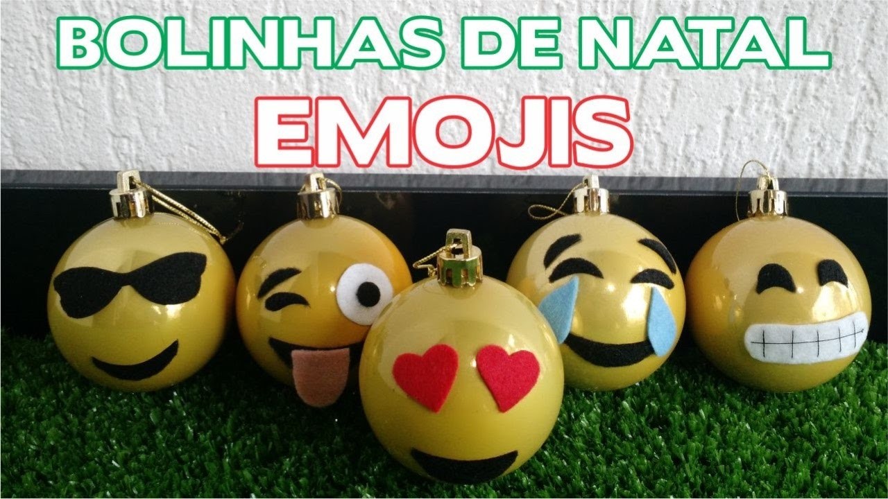 DIY - Bolinhas de Natal Emojis - Enfeites de Natal - Passo a Passo