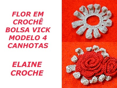 FLOR EM CROCHÊ BOLSA VICK MODELO 4 CANHOTAS