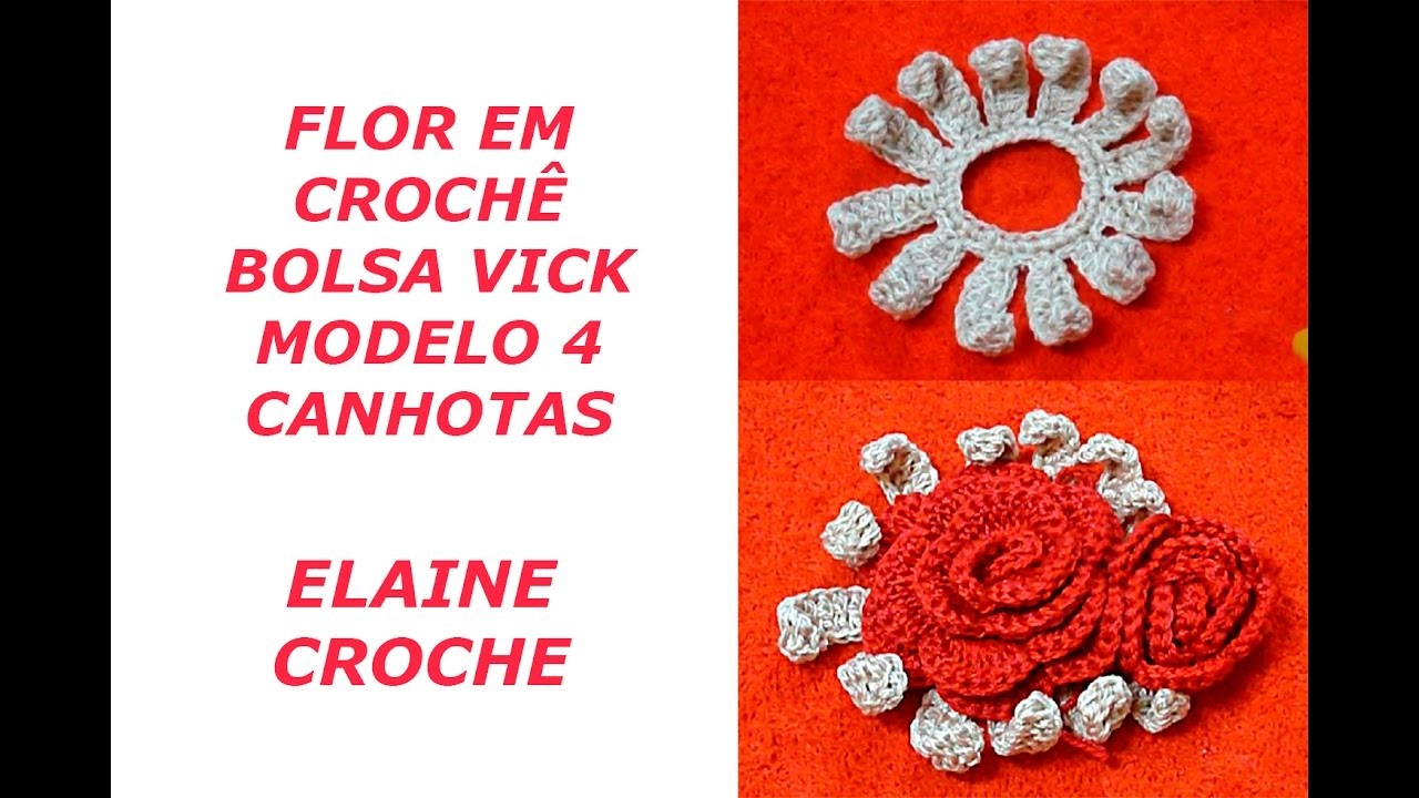 FLOR EM CROCHÊ BOLSA VICK MODELO 4 CANHOTAS