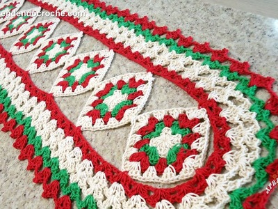 Caminho de Mesa em Crochê Cores do Natal - Aprendendo Croche