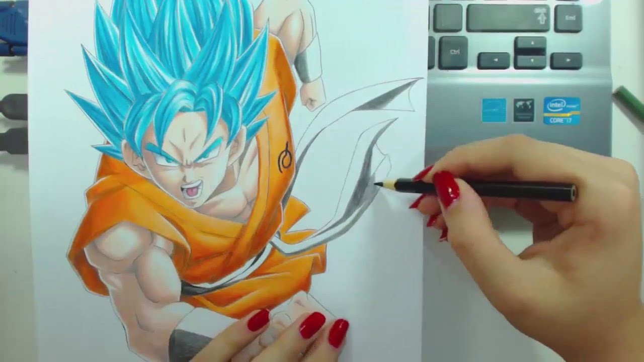 Speed Drawing - Goku SSGSS (Dragon Ball)