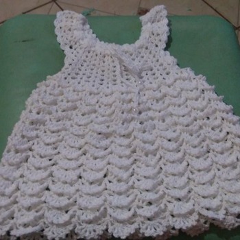 vestido de crochê 100% algodão,branco.