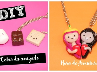 DIY: 2 IDEIAS DE COLAR DA AMIZADE  -  Friendship Necklaces Kawaii  e Geek