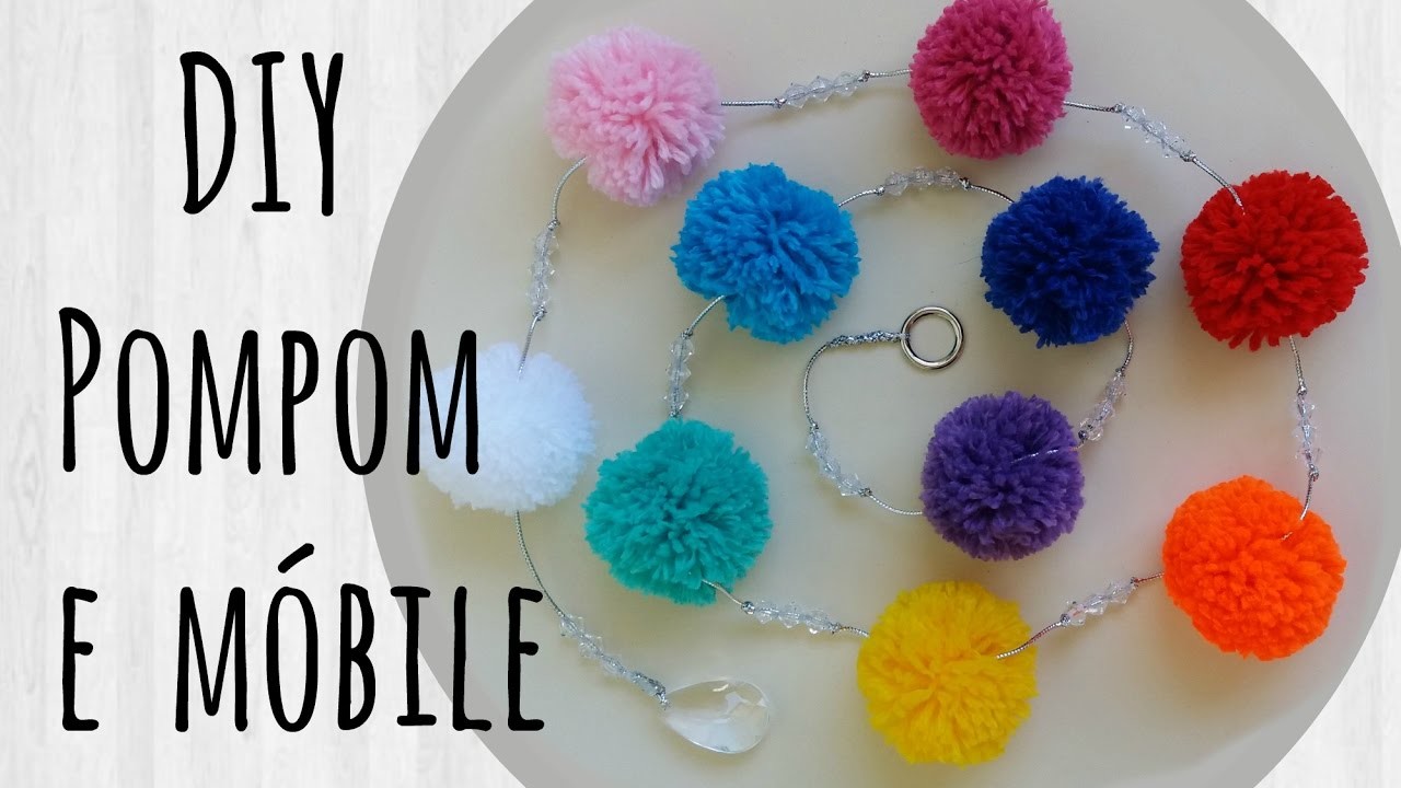 DIY Pompom de lã e Móbile de Pompons