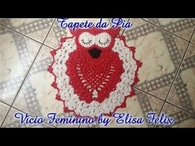 Jogo de banheiro coruja: Tapete da pia # Elisa Crochê