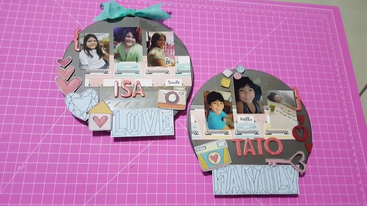 Quadro de Scrapbook no Bastidor