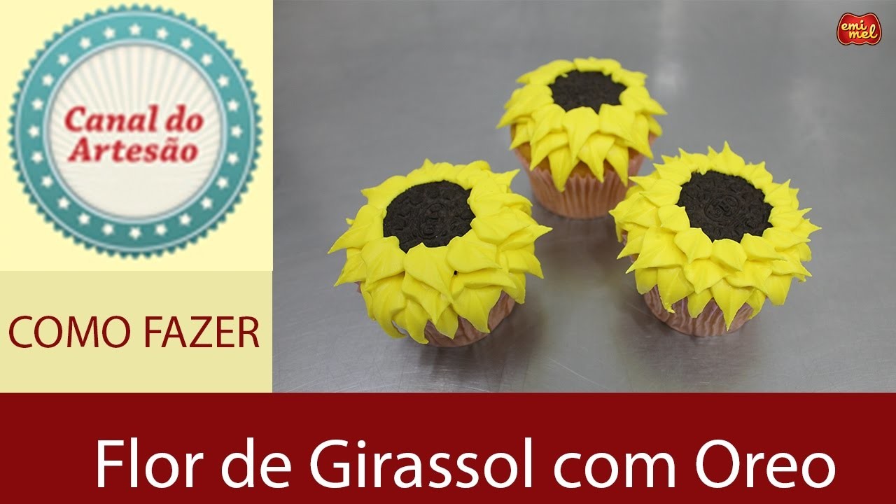 Flor de Girassol com Biscoito Oreo