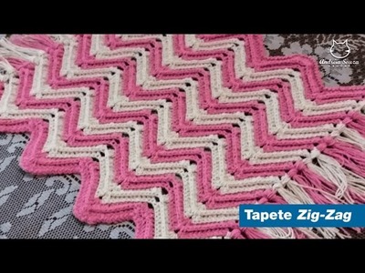 Passo a passo | Tapete de Crochê | bicolor | Zig Zag | Andréia Souza Crochê