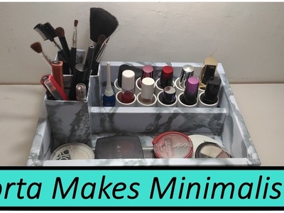 #17 DIY: Porta Makes Minimalista por Nathi Ferreira #vidadepanda #minimalista #portamakes