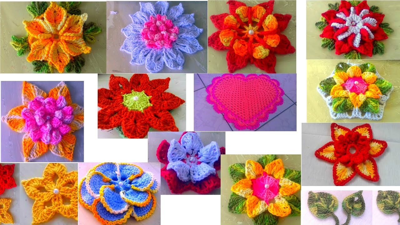 As flores de crochê ficam lindas em qualquer trabalho de artesanato,Veja algumas inspirações