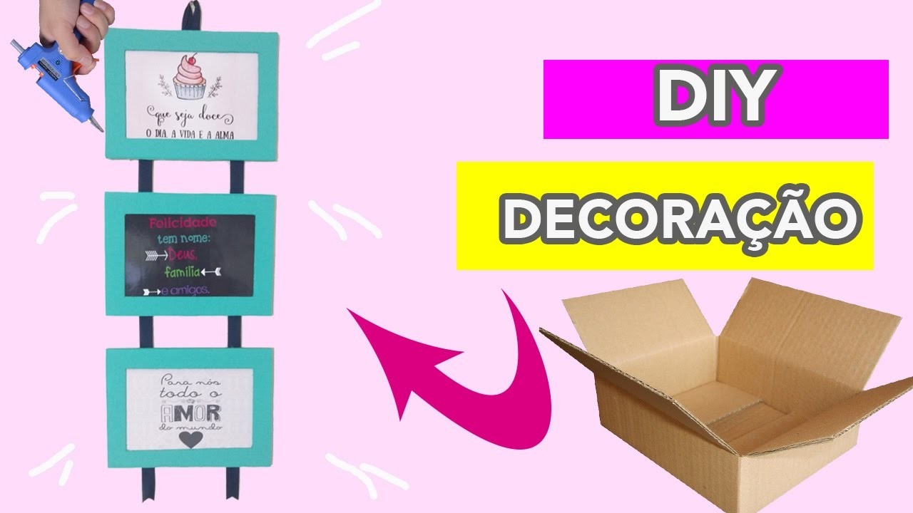 DIY Decoração -  Trio de Quadrinhos ou Porta  Retrato -  Lixo ao Luxo