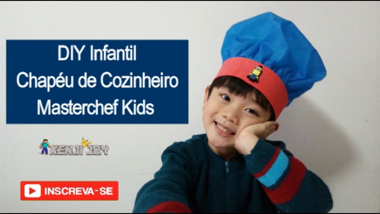 DIY INFANTIL - CHAPÉU DE COZINHEIRO - MASTERCHEF KIDS