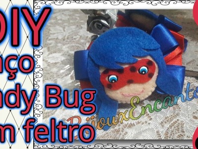DIY Laço Lady bug em feltro