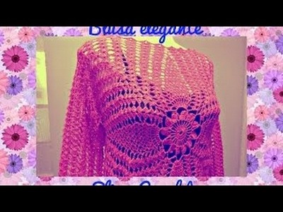 Blusa elegante em crochê 40.42 (M) ( 1ª parte ) # Elisa Crochê