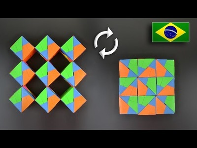Origami: Cubos Dançarinos (Sonobe 54 peças) - Instruções em Português BR