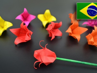 Origami: Flor. Tulipa - Instruções em Português BR
