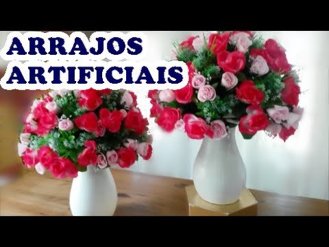 ARRANJOS DE FLORES ARTIFICIAIS - COMO FAZER ARRANJOS PARA CASAMENTO E FESTA INFANTIL