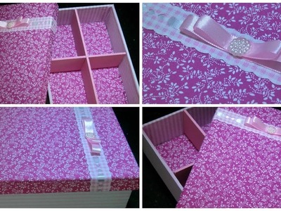 Caixa de MDF forrada com tecidos rosa - Passo a passo