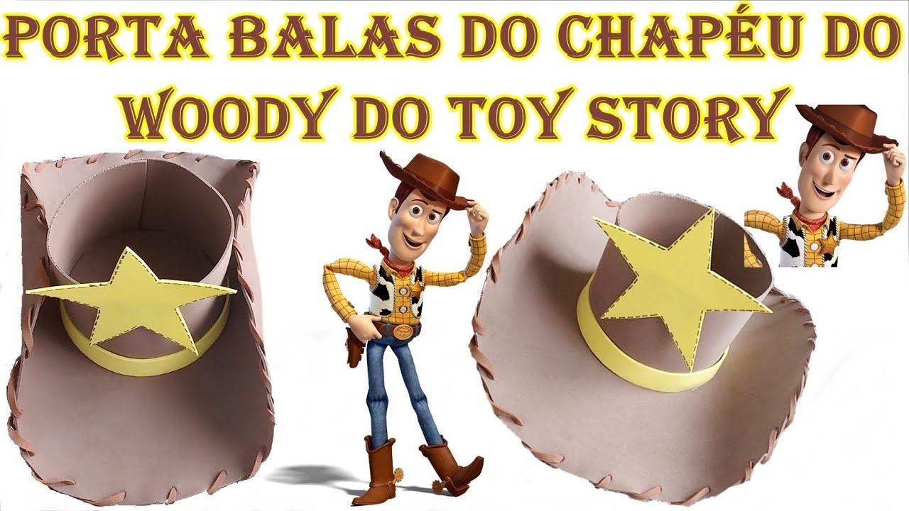 DIY - Como fazer Porta Balas do chapéu do Andy do Toy Story