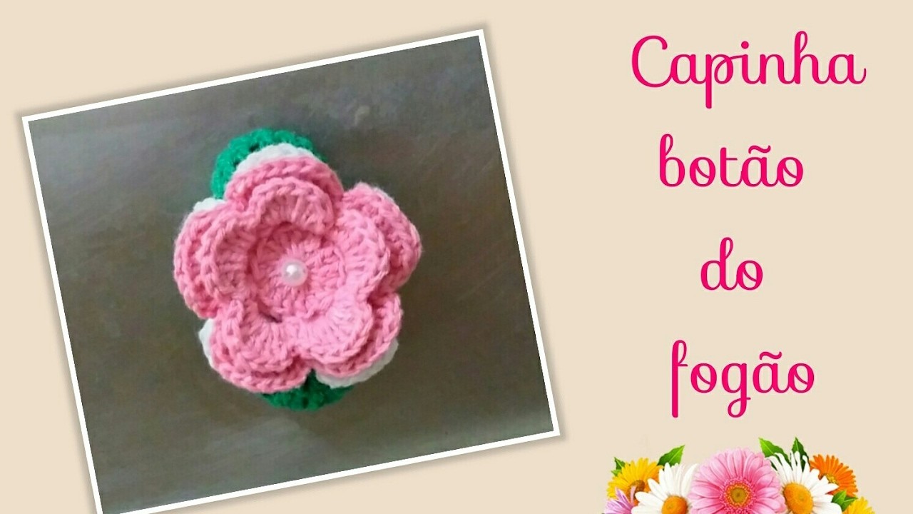 ????.Versão canhotos: Capinha lila para botão de fogão em crochê # Elisa Crochê