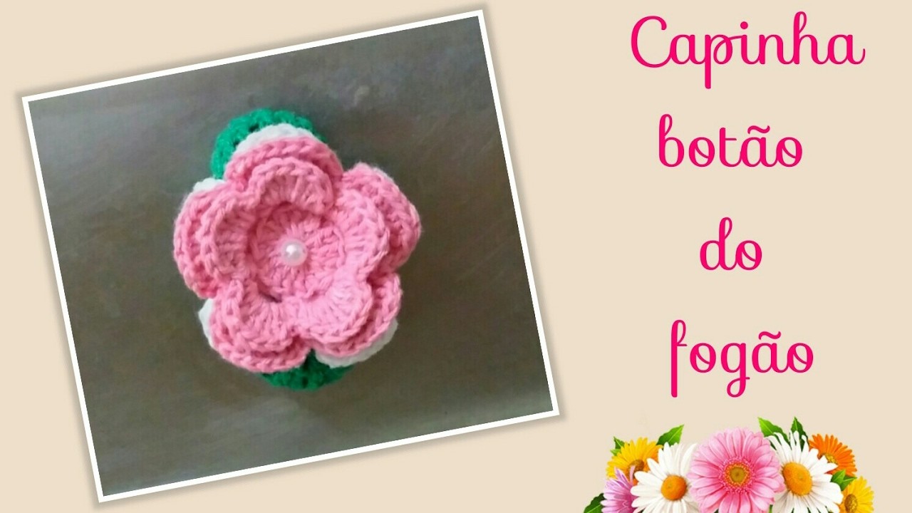????Versão destros: Capinha lila para botão de fogão em crochê # Elisa Crochê