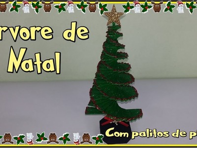 Árvore de natal feita com palitos de picolé - Especial de natal #2