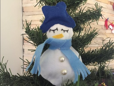 Boneco de Neve  em Feltro  fácil