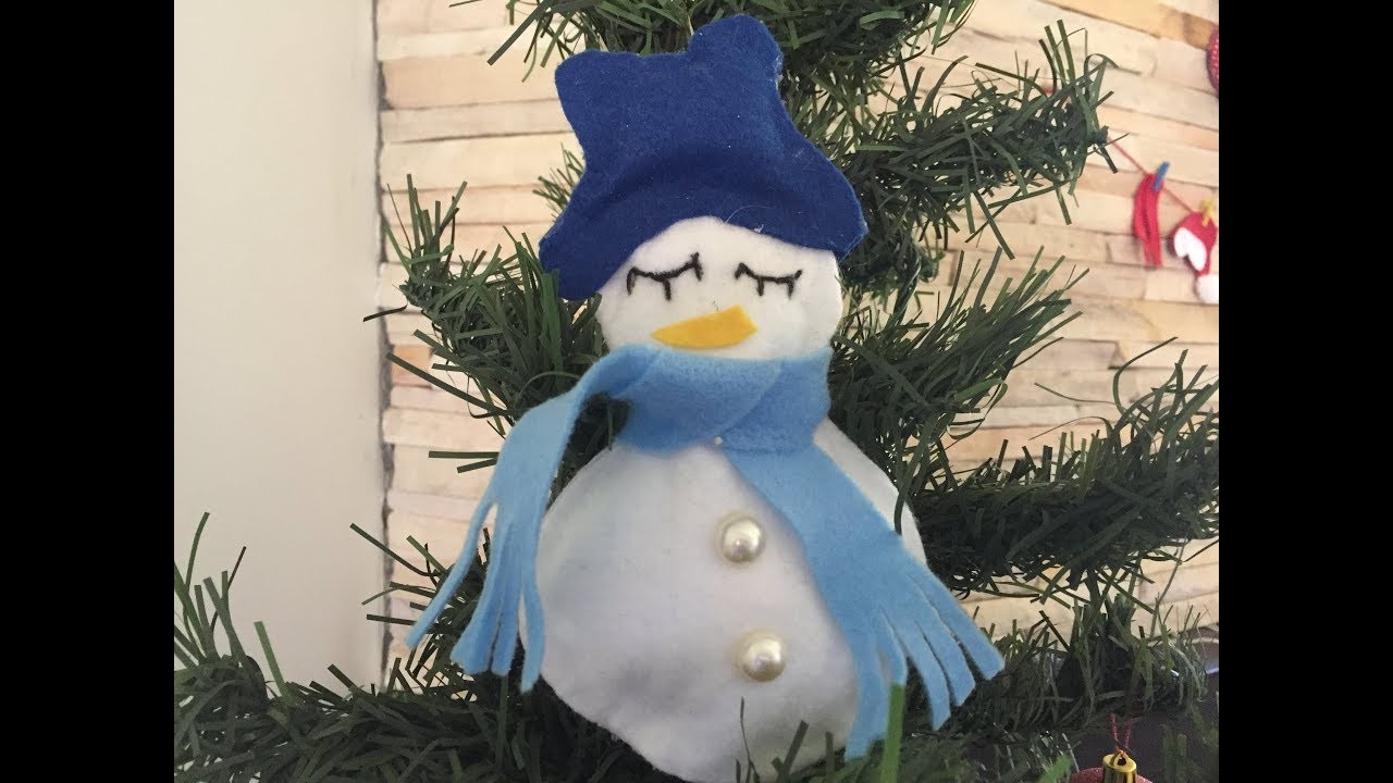 Boneco de Neve  em Feltro  fácil