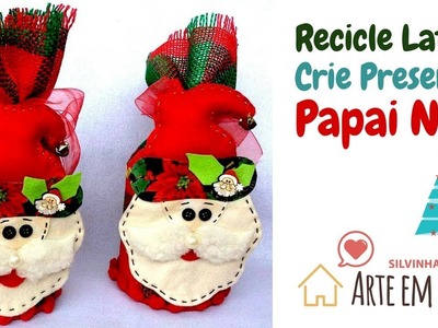 Faça um Presente de Papai Noel com Lata Reciclada