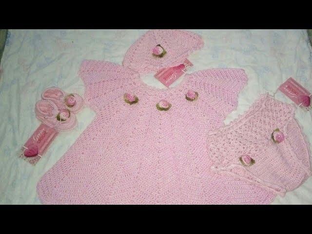 Vestido para bebé de crochê de 0 a 6 meses (PARTE 1)