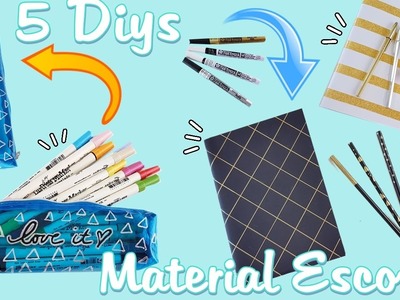 5 DIYs de MATERIAL ESCOLAR | Estojo, caderno, lápis caneta e borracha | Viviane Magalhães
