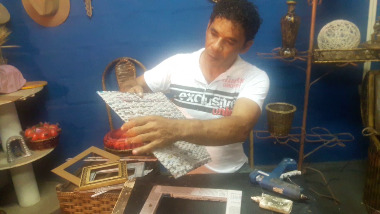 Como fazer molduras  com papelão e canudos de jornal. 2.2 -modulo 23