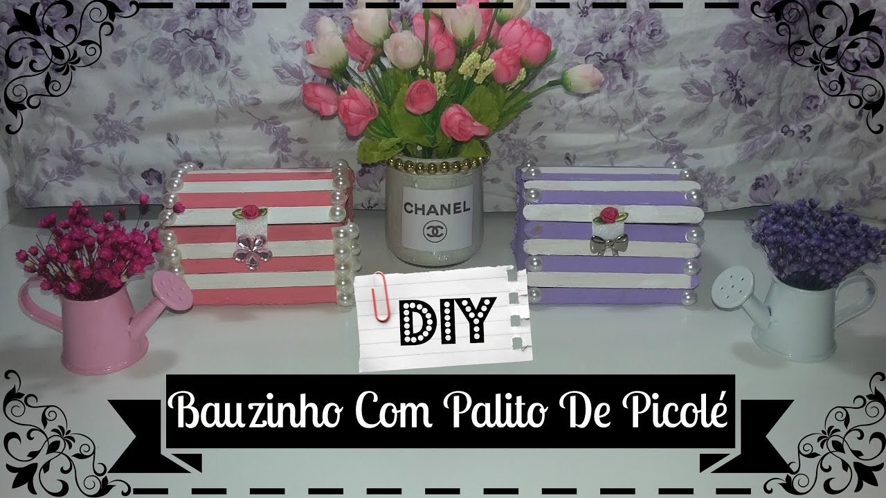 DIY :: Baúzinho Porta Bijus De Palito De Picolé ❤  | Mony Magalhães