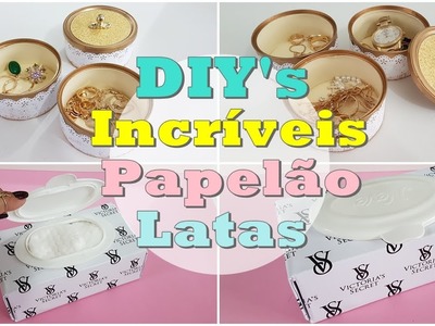 DIY's Incríveis com papelão e latas????♻️ | Viviane Magalhães