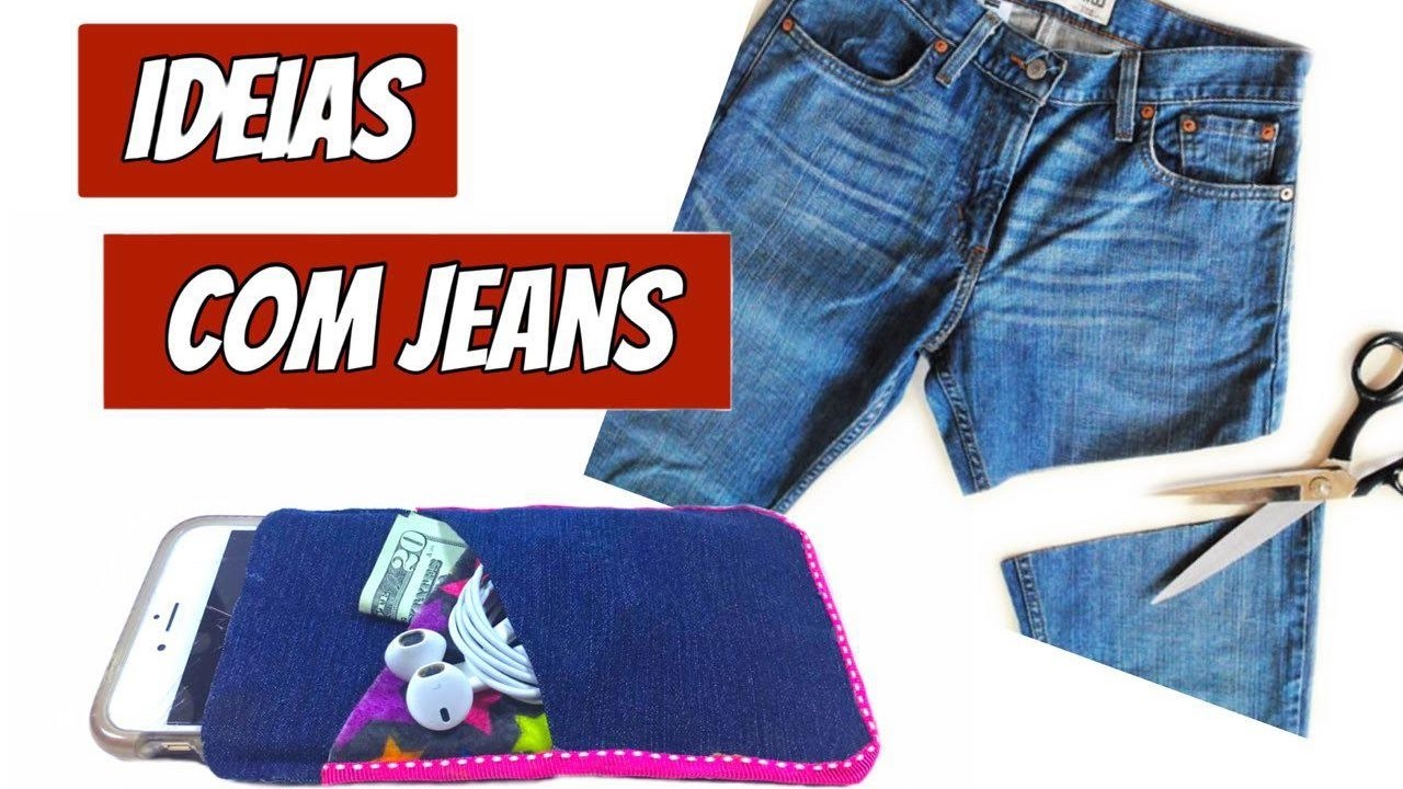 Ideias ÚTEIS para Fazer com calça Jeans ( transforme sua calça jeans velha)