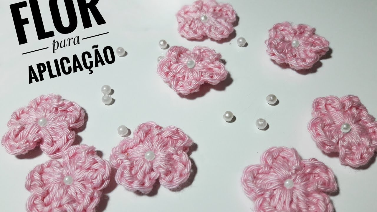 Mini Flor de Crochê para Aplicação - Artes da Desi