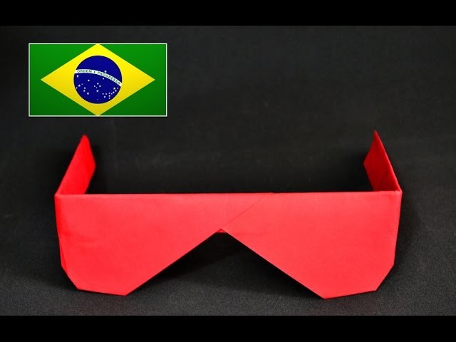 Origami: Óculos de sol - Instruções em português PT BR