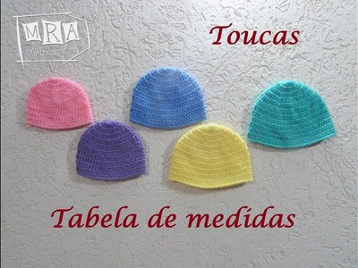 Touca - Tabela de medidas - MRA Artesanatos