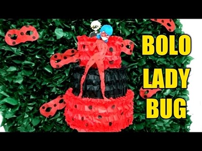 Aula 90 - Bolo fake em TNT Ladybug Miraculous.