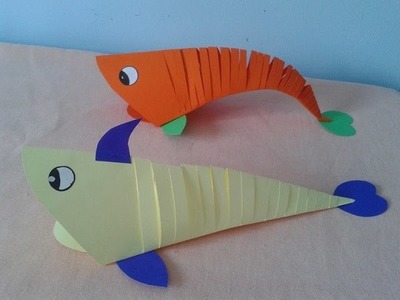 Peixe de Papel Articulado Fácil Passo a Passo | moving Paper Fish | Paper Crafts for Kids