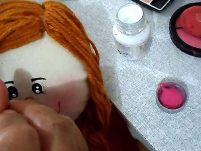 Como pintar rostinho de boneca de pano, rápido, fácil e lindo.