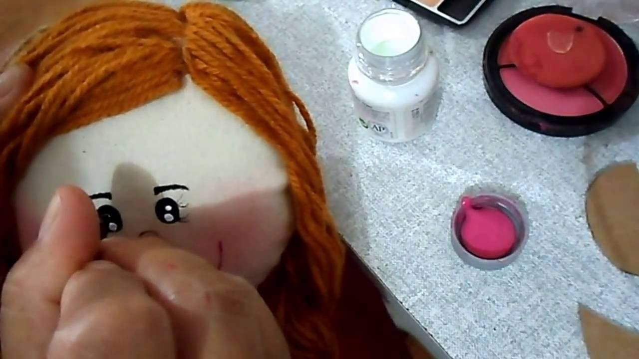 Como pintar rostinho de boneca de pano, rápido, fácil e lindo.